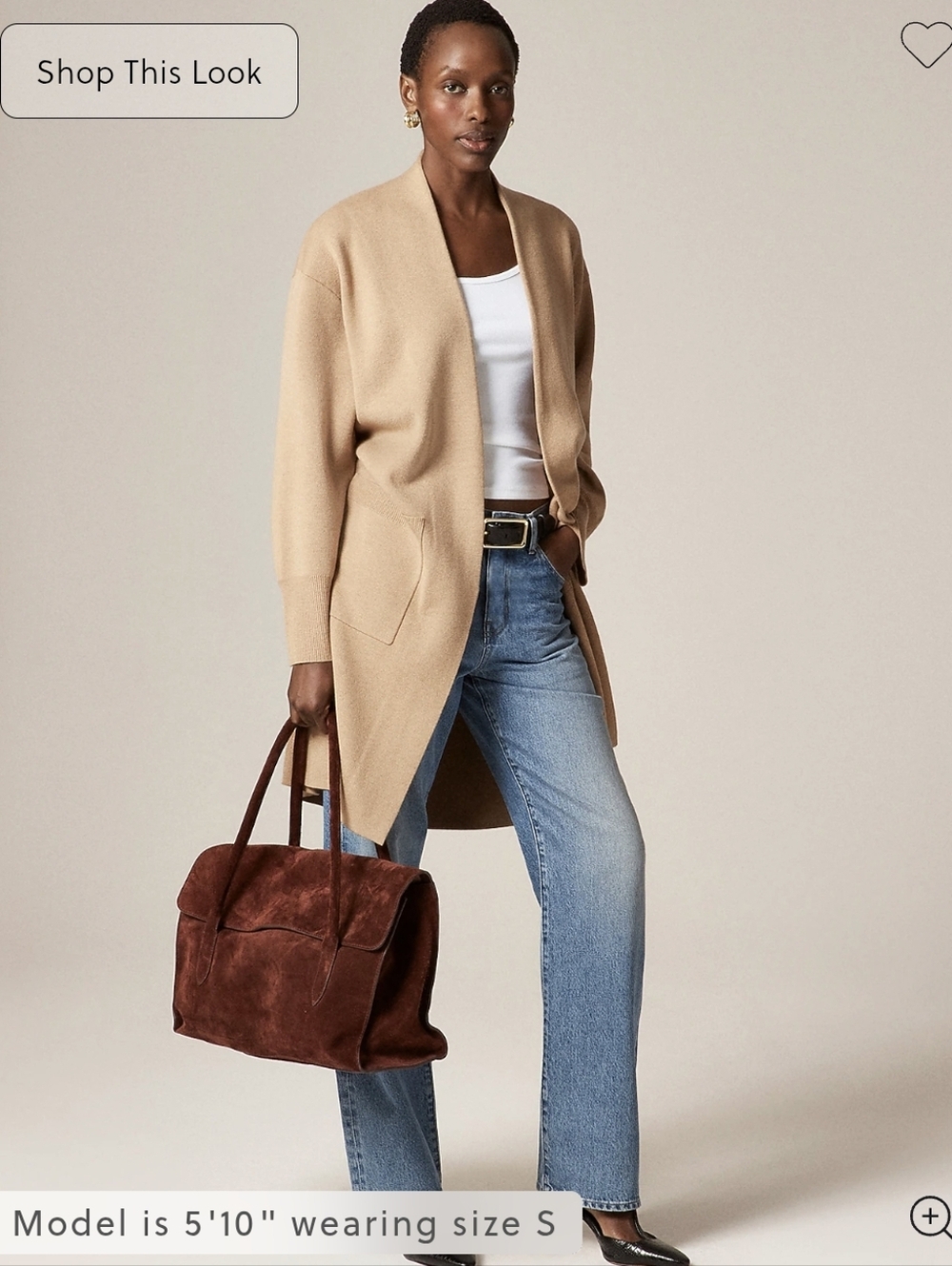 Long sweater blazer with side slits